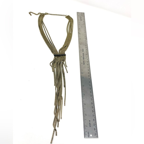 New Free People Gold Waterfall Tiered Draping Necklace - Picture 4 of 4